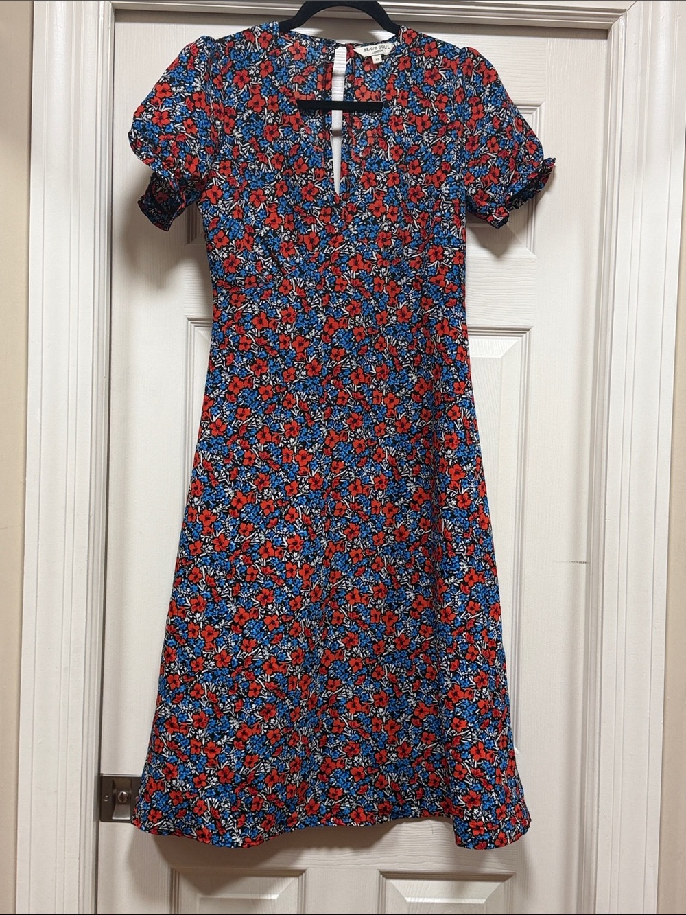 Blue and red floral dress